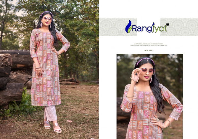 Rang Riti By Rangjyot Printed Cotton Kurti With Bottom Wholesale Market In Surat